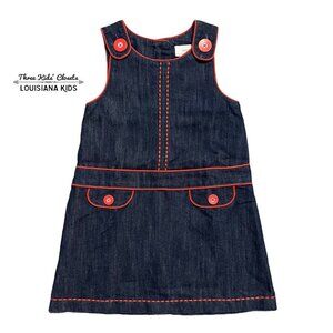 Next 3-4Y Denim & Red Jumper Dress